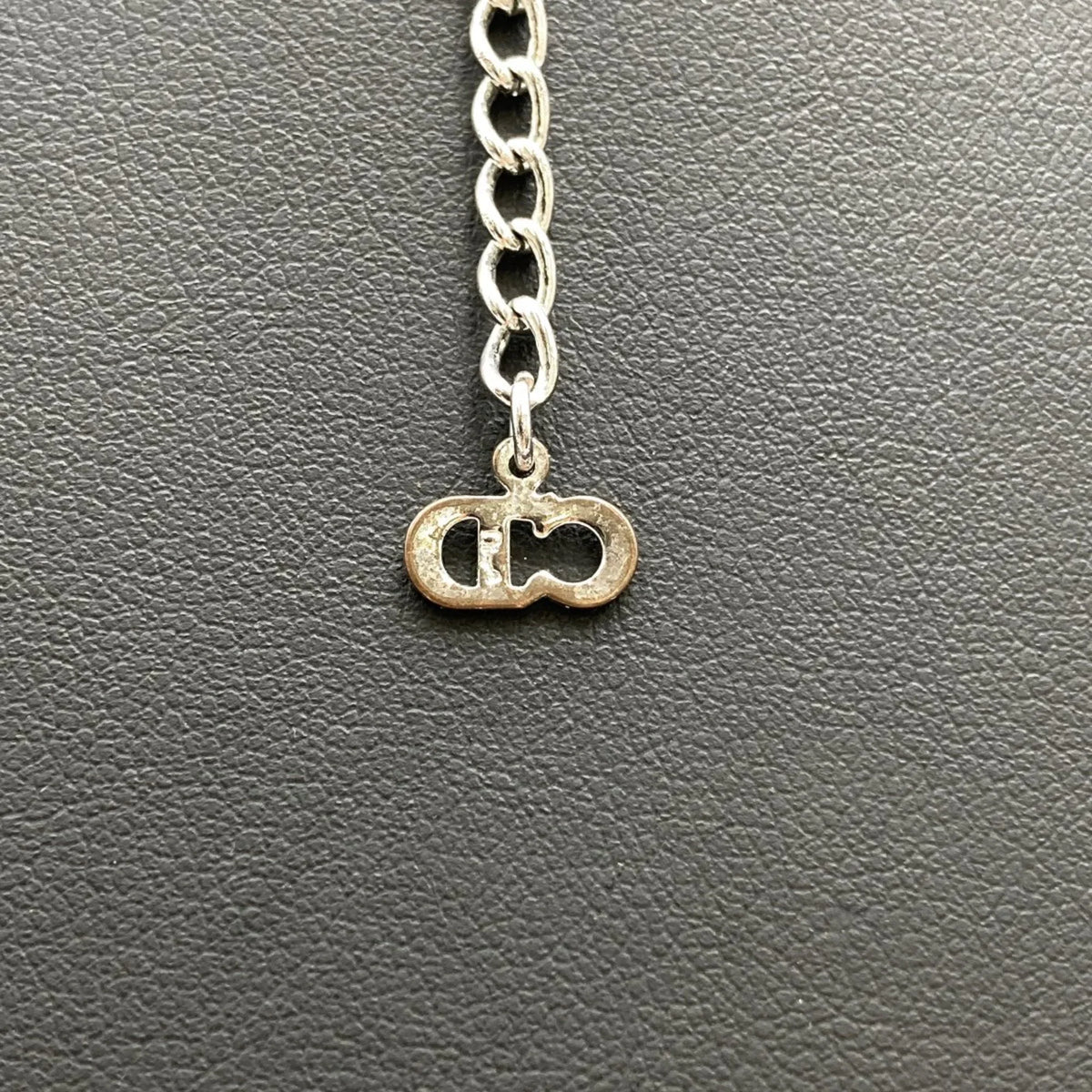 (Good) Women's Dior Rhinestone IT1TZZH18V36 Christian Color Silver Pre-Owned Plate Necklace