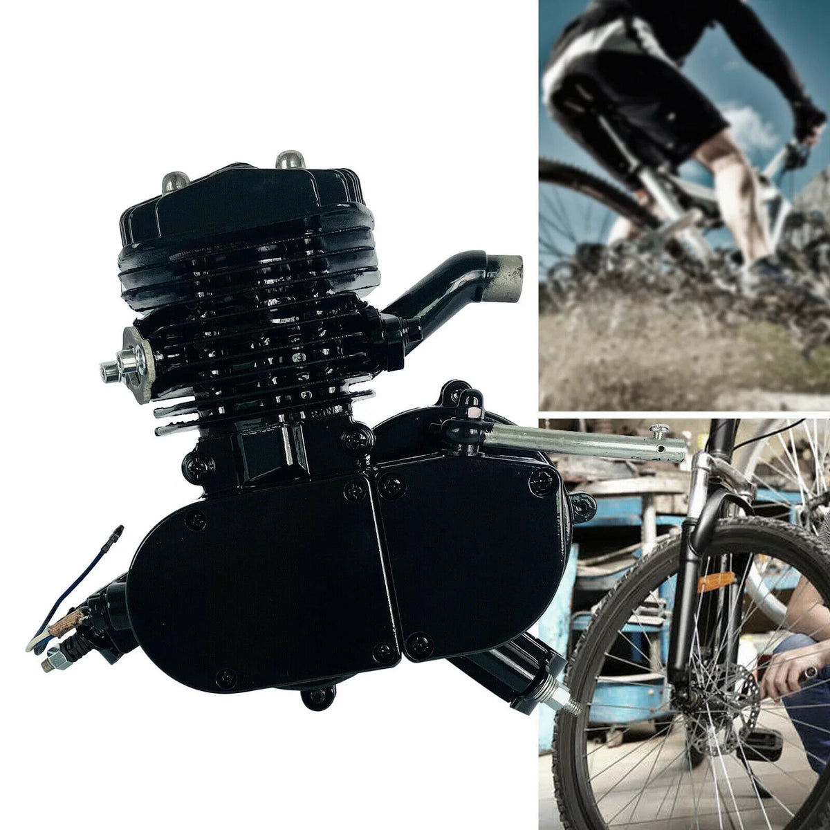 2.94KW Motorized Motor Petrol Bike Cylinder Air-cooled 80CC Start 6500r/min Gas Pull Engine 2-Stroke Bicycle Single Engine for