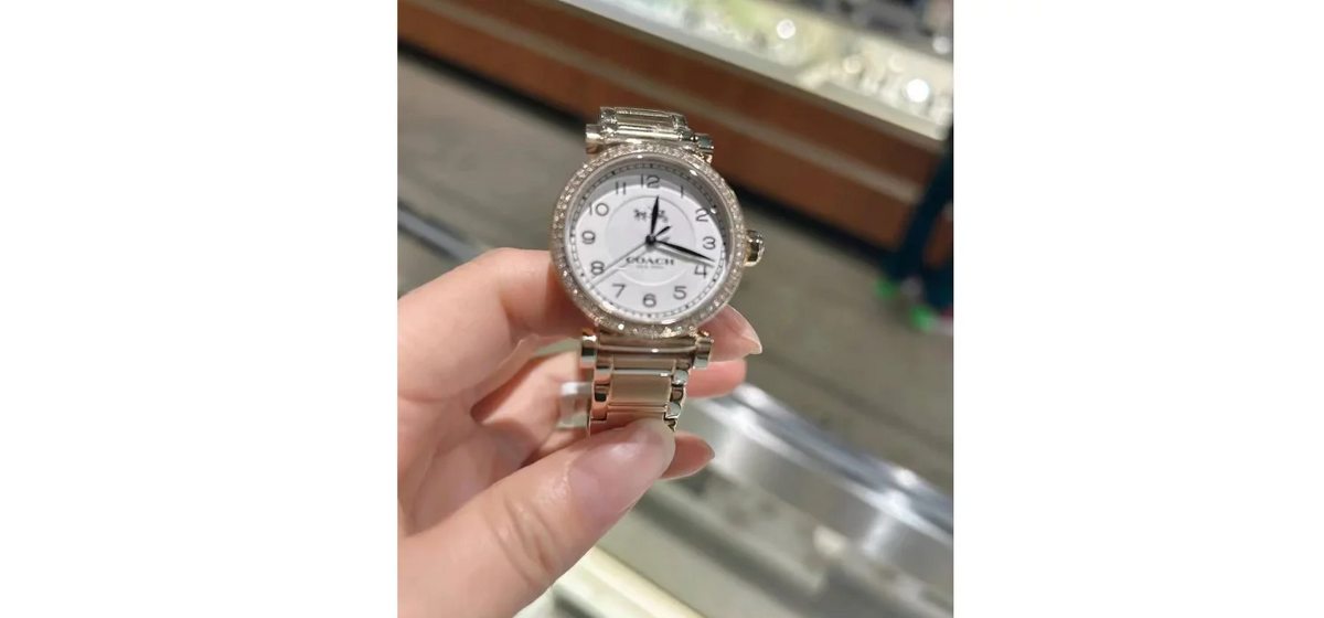 WATCH WOMEN'S DIAL COACH STAINLESS MADISON GOLD 14502397 WHITE STEEL