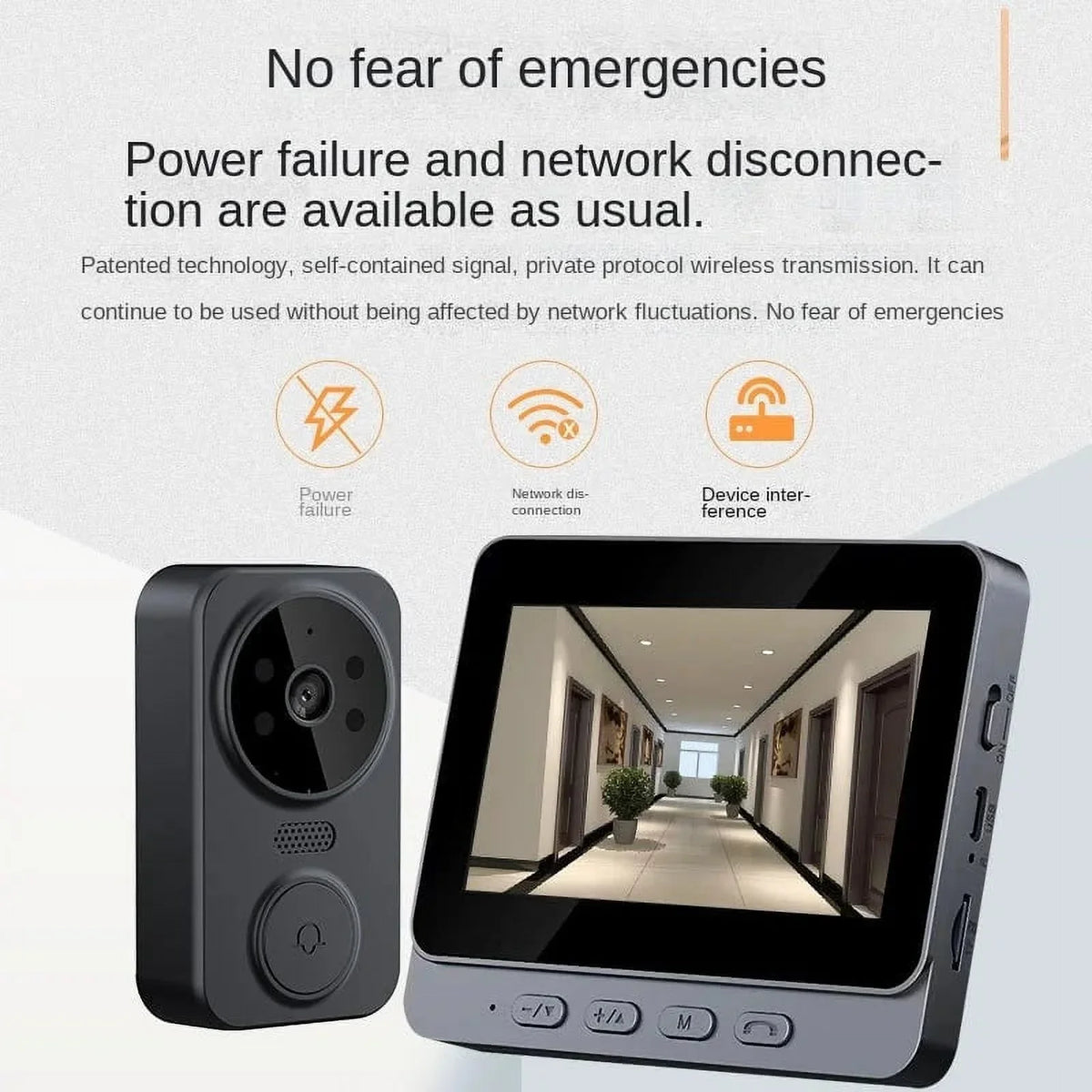 smart doorbell 2.4G two-way life home 4.3-inch M12 doorbell intercom video wireless monitoring video