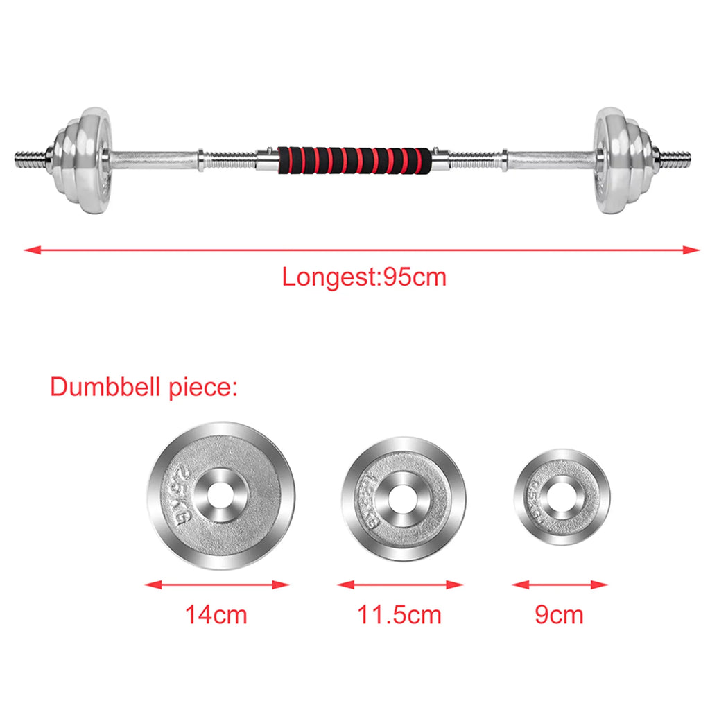 for Fitness Barbells SAYFUT Dumbbell Exercise, Set Dumbbells Weight Adjustable Detachable Gym Household Silver 66LB