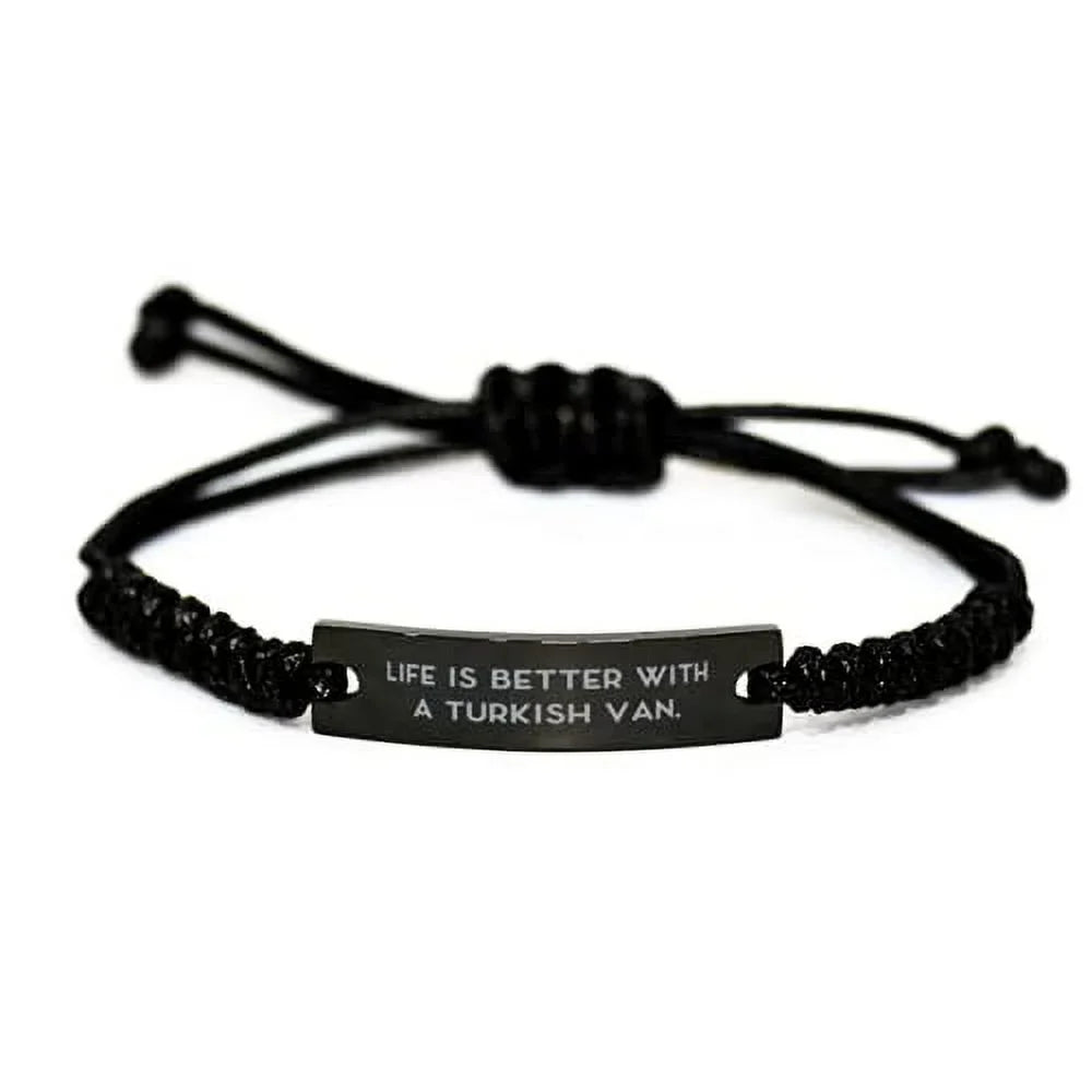 Better Rope Bracelet, is Lovers Sarcasm Van Engraved Turkish Bracelet for Black Present Cat Cat Van. Turkish amangny with a Friends, from Life