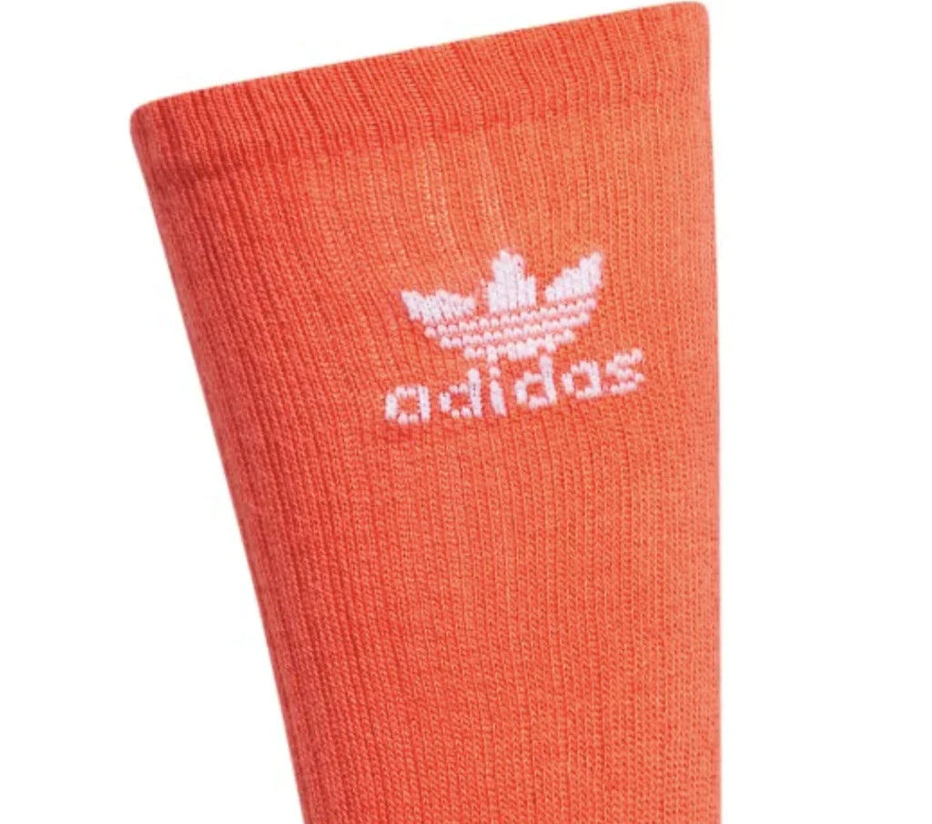 Adidas Youth Socks, Originals Pack, Trefoil Large Crew Multi-colored, 6