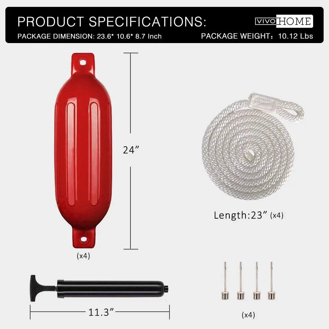 Bumper Protection for Ribbed 4 Vinyl of Boat SPECSTAR Pack Shield Marine Fender