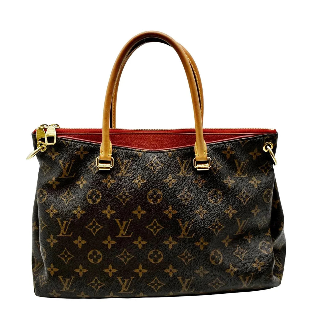 MM Shoulder Canvas Bag LOUIS Monogram Brown Pre-owned VUITTON Pallas