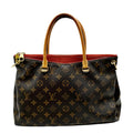 MM Shoulder Canvas Bag LOUIS Monogram Brown Pre-owned VUITTON Pallas