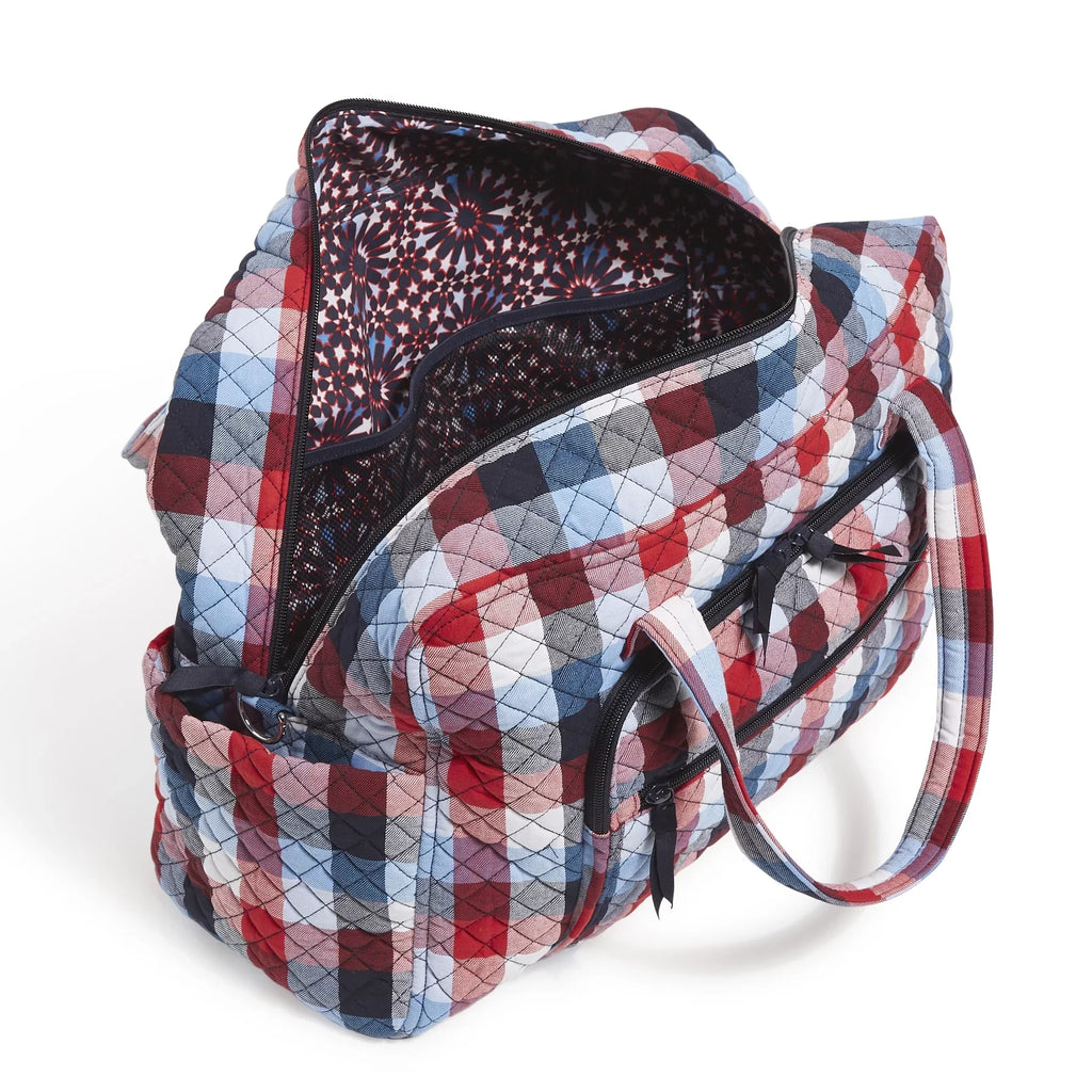 Bag Plaid Patriotic Bradley Vera Women's Recycled Weekender Cotton Travel