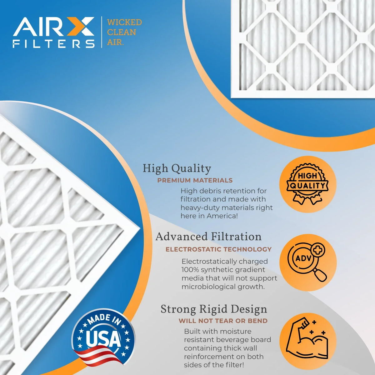 Filter AC USA Air 4 Conditioner Made - & 13 FILTERS 1500 Pleated 12x24x1 9 Comparable by Filter to AIRX 2200 Filters Furnace AIR. Air CLEAN MPR HVAC MERV FPR Pack 12x24x1 Electrostatic WICKED Premium
