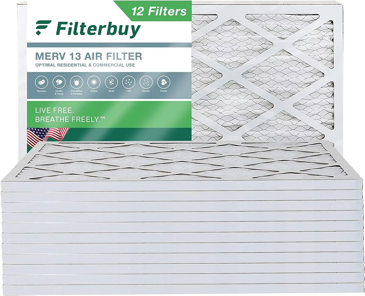Pleated AC Furnace MERV Filters HVAC 13 14x25x1 (12-Pack) Air Filterbuy