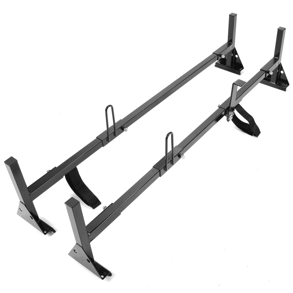 Kojem Vans Rack GMC Rack for Adjustable Roof Steel Savana Mount 68"-75" Ladders Carry 2 Ford Bars Universal Full-Size Express E-Series Chevy