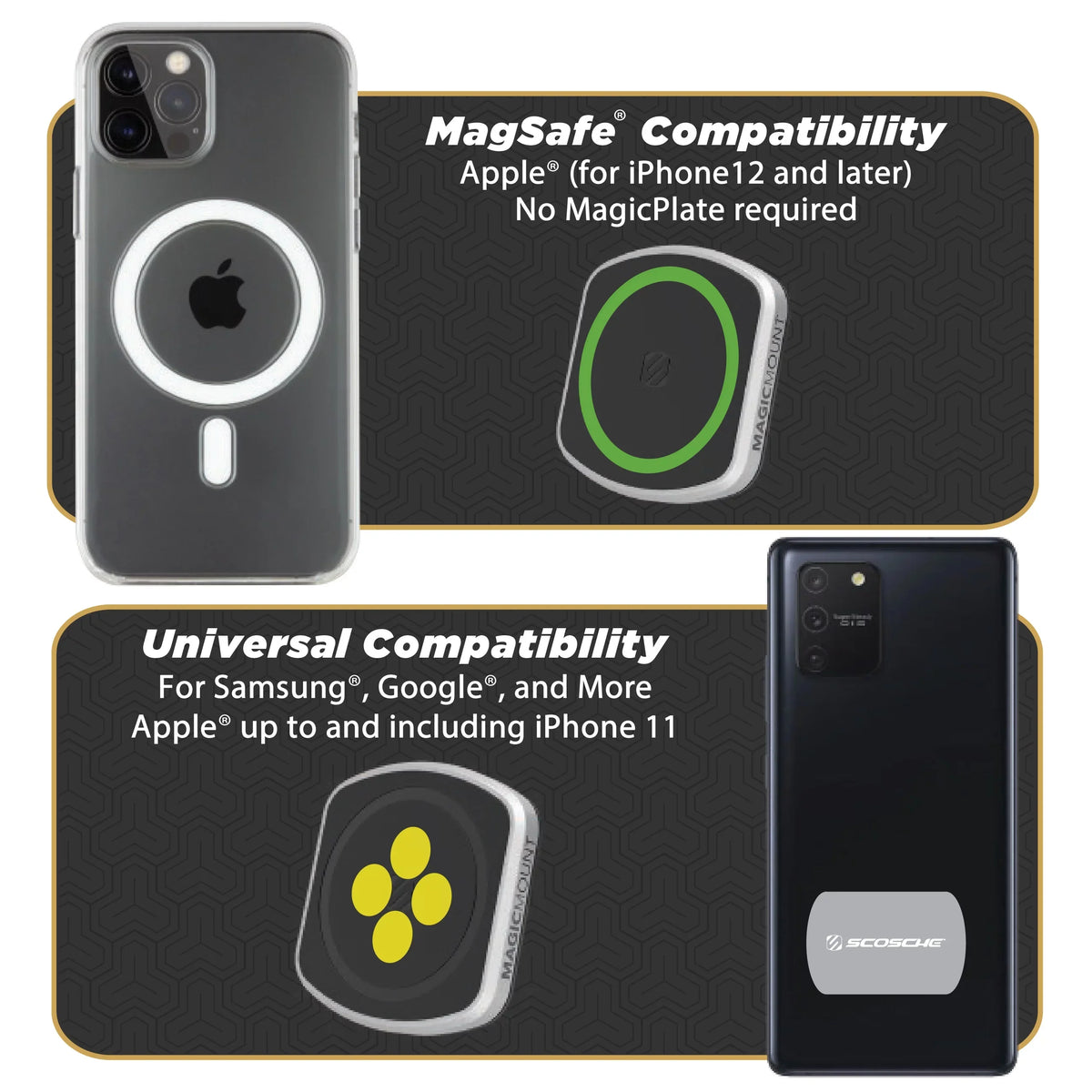 2 MagicMount Scosche Mount Magnetic Dash/Vent Car Pro Kit MP2ODVM-SP1 Phone 4-in-1