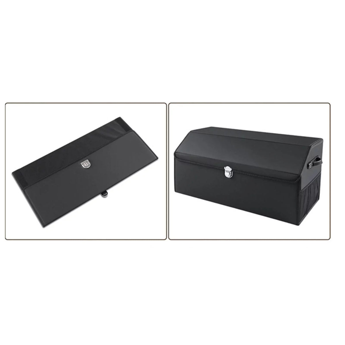 Bin Car Box for Storage Foldable Dustproof Cars Car Trunk Organizer Handles with L
