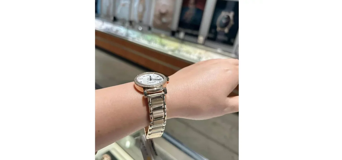 WATCH WOMEN'S DIAL COACH STAINLESS MADISON GOLD 14502397 WHITE STEEL