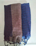 Striped - Tricolor Shawl Blue/Brown Thin