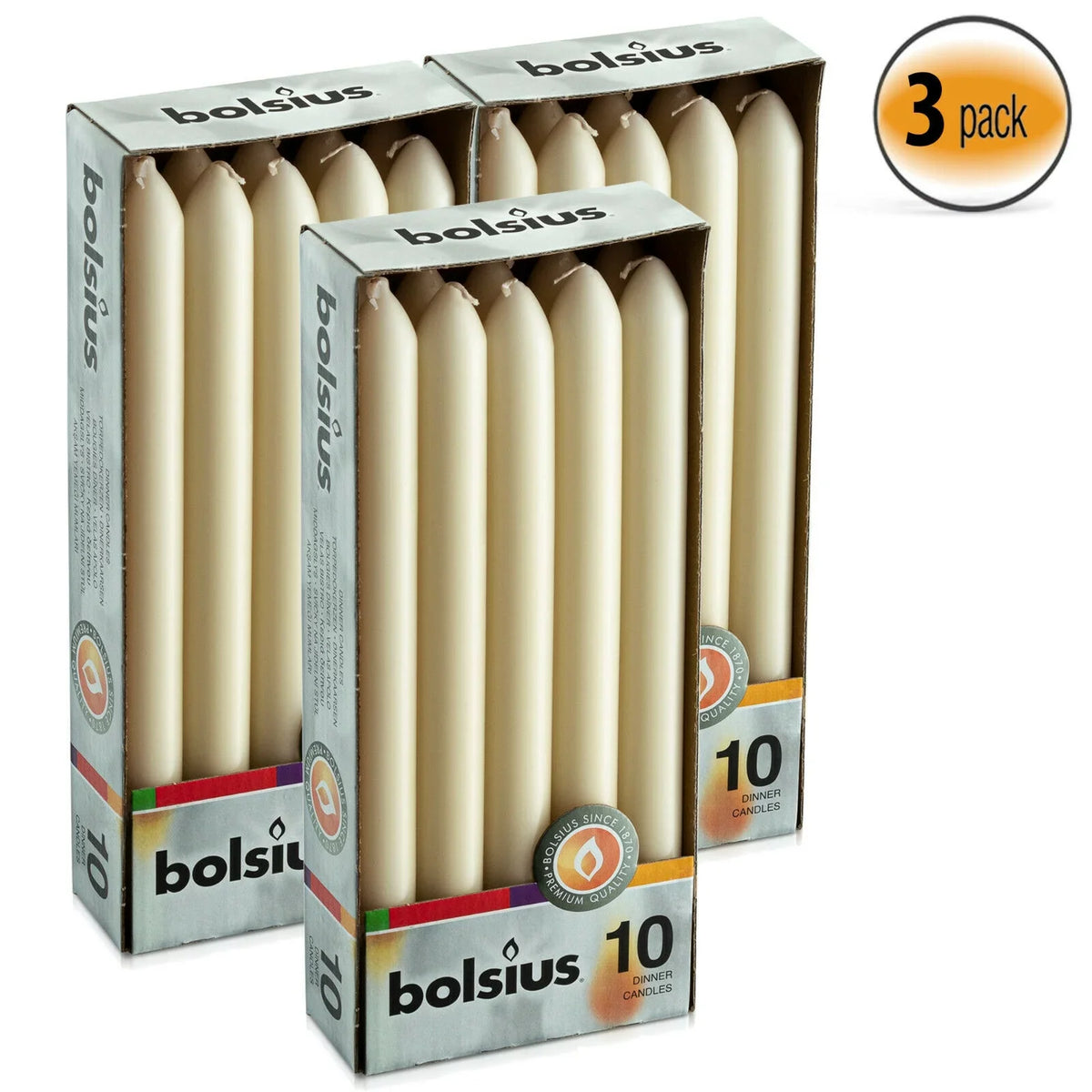 Table 7.5 Unscented Wedding for Decoration Party, Dinner - Christmas, Household Candles 30 Pack Burning - - Smokeless Taper Spa, Bolsius Long Hours Candle Ivory Bulk