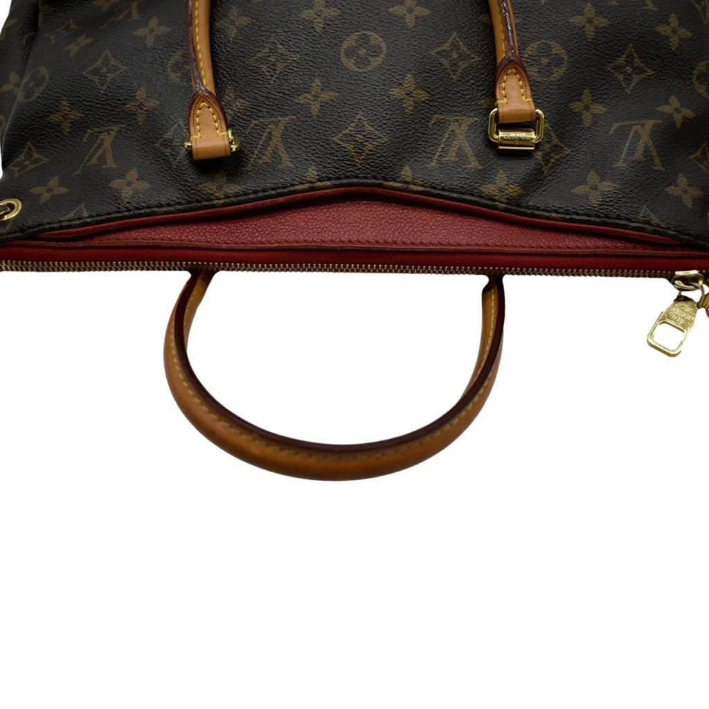 MM Shoulder Canvas Bag LOUIS Monogram Brown Pre-owned VUITTON Pallas