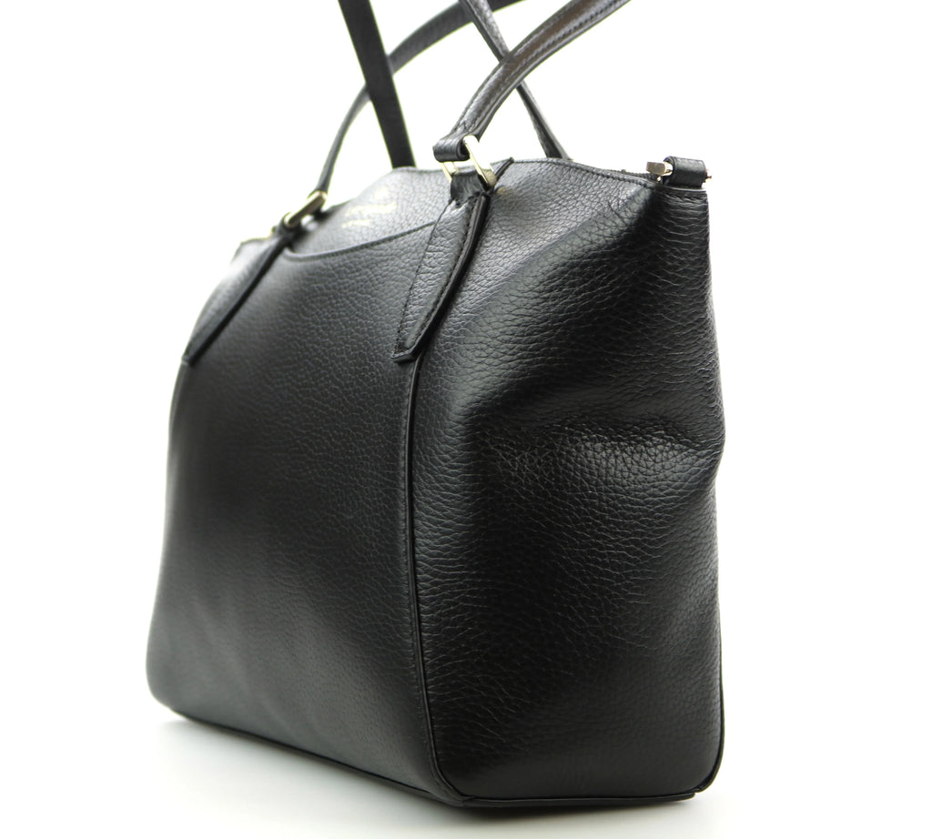 Satchel Spade Leather Crossbody Monica Pebbled Black Handbag Kate Medium Bag