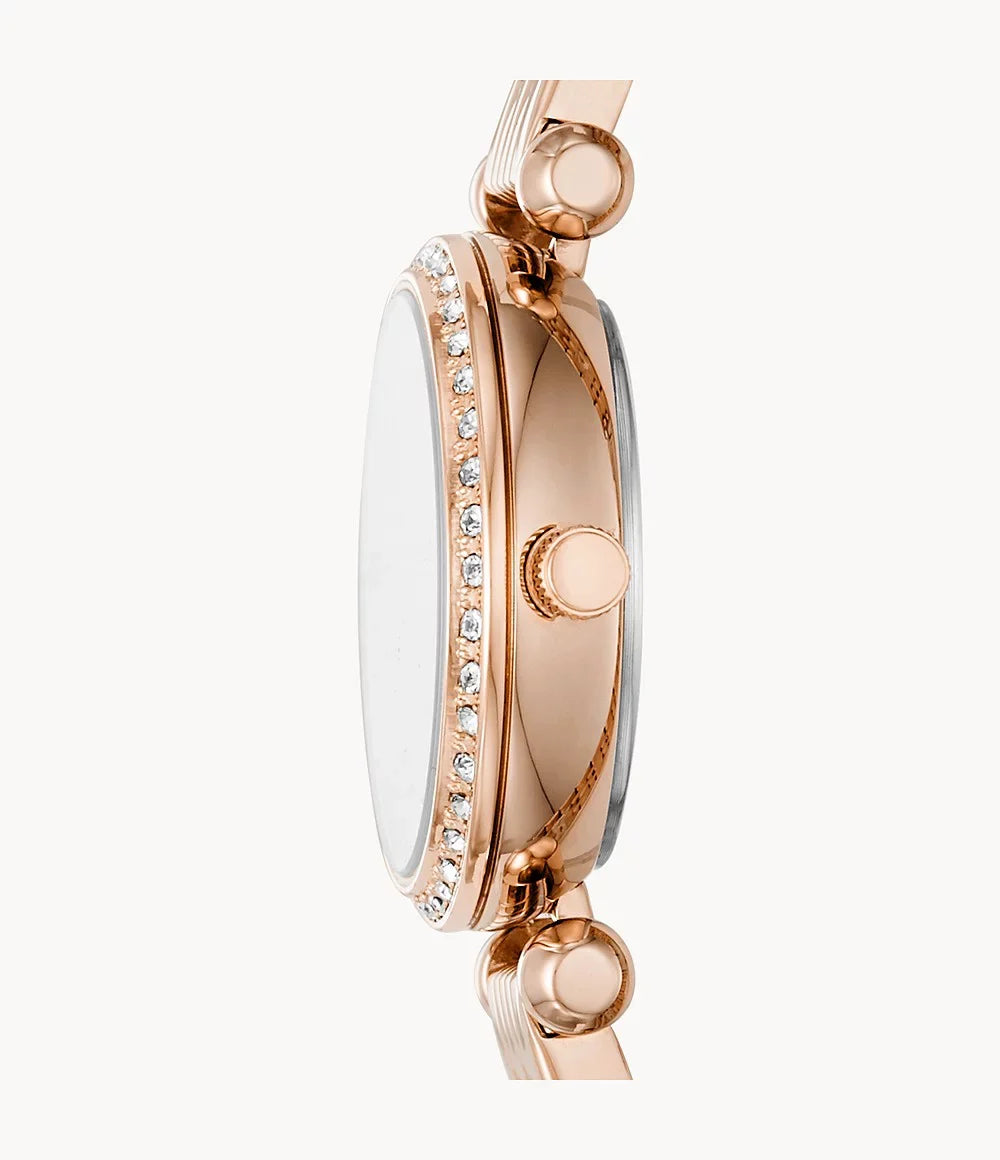 Steel Mini Fossil Watch Stainless Three-Hand Gold-Tone Tillie Rose BQ3502