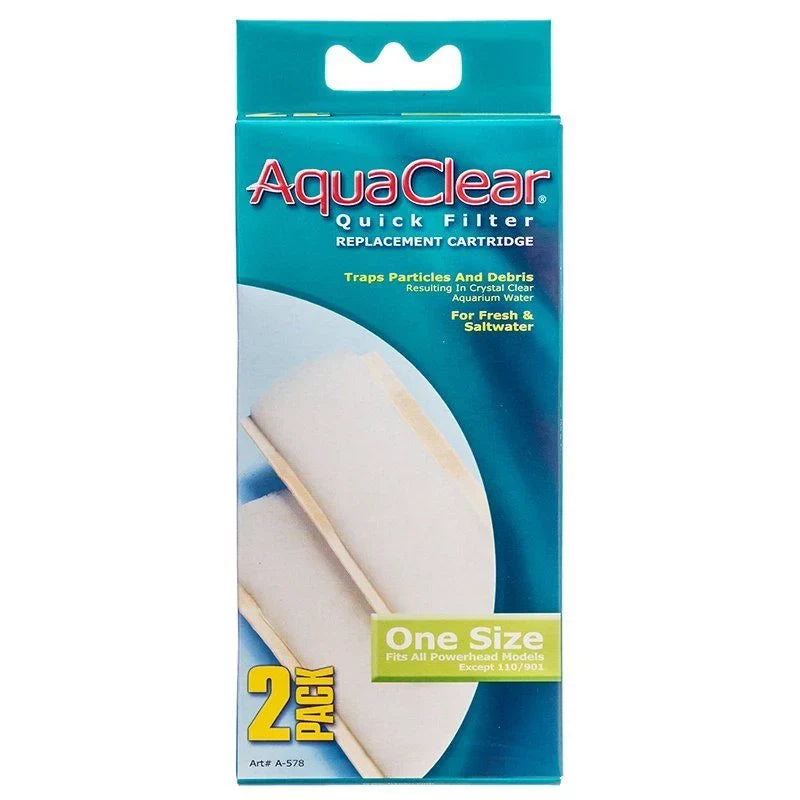 (6 Packages) Replacement Quick Aquaclear Filter 2/PK Cartridge