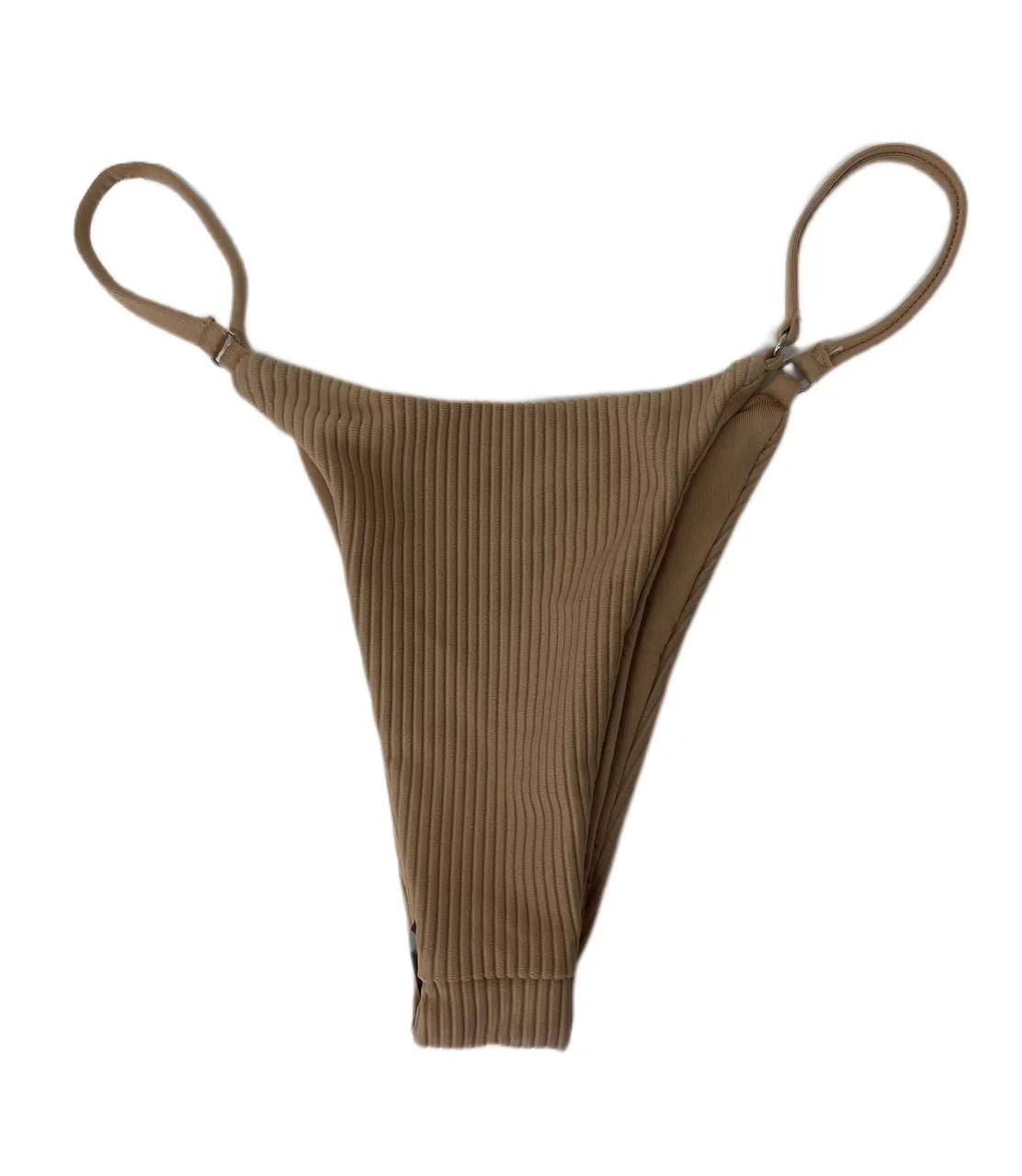 Nude, Ribbed Swim Frankies Sara Bottom, Women's Thong S