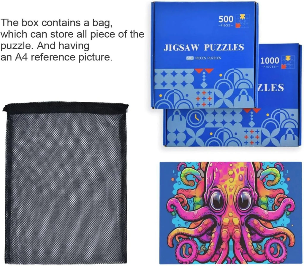 with Storage Octopus to Picture Easy Zigsaw Pieces, Reference Solve and Bag 1000 Jigsaw Eyes Big Puzzle