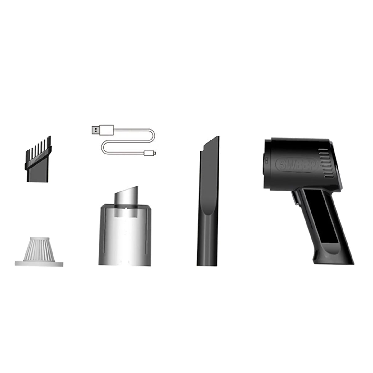 Mini Car Suction Car Powerful for Wireless Vacuum Portable Cleaning Vacuum Interior Cleaner, Home and K-7 (Black)
