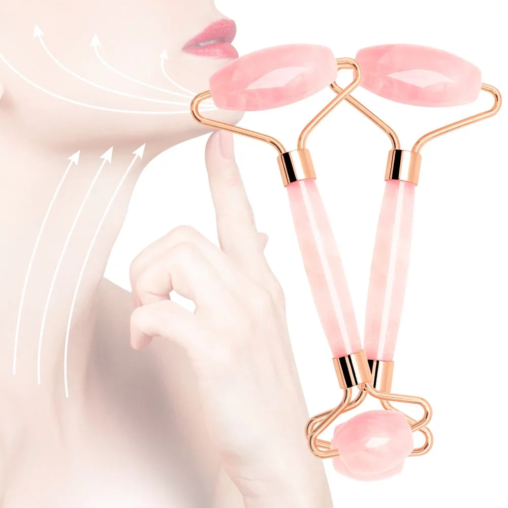 Massager Quartz Skin Care Jade Lines Tools, and Body Roller Roller, Wrinkles Facial Roller, for Relaxing Eyes, Sha Gua Relieve Face Rose Face, Fine Muscle Beauty Neck, and