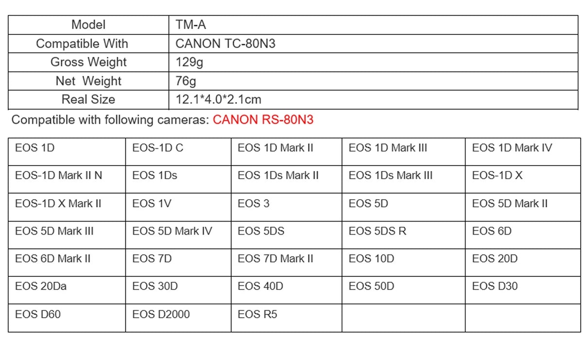 X III Mark 7D IV R C III EOS X II Intervalometer 1D Mark 1D Canon JJC 50D 5DS 1Ds Mark 1D 1D 1D 5DS Remote 6D Mark Timer for 6D EOS 7D II Shutter TM-A II II II II R5 III IV Mark Mark N 5D Cord II