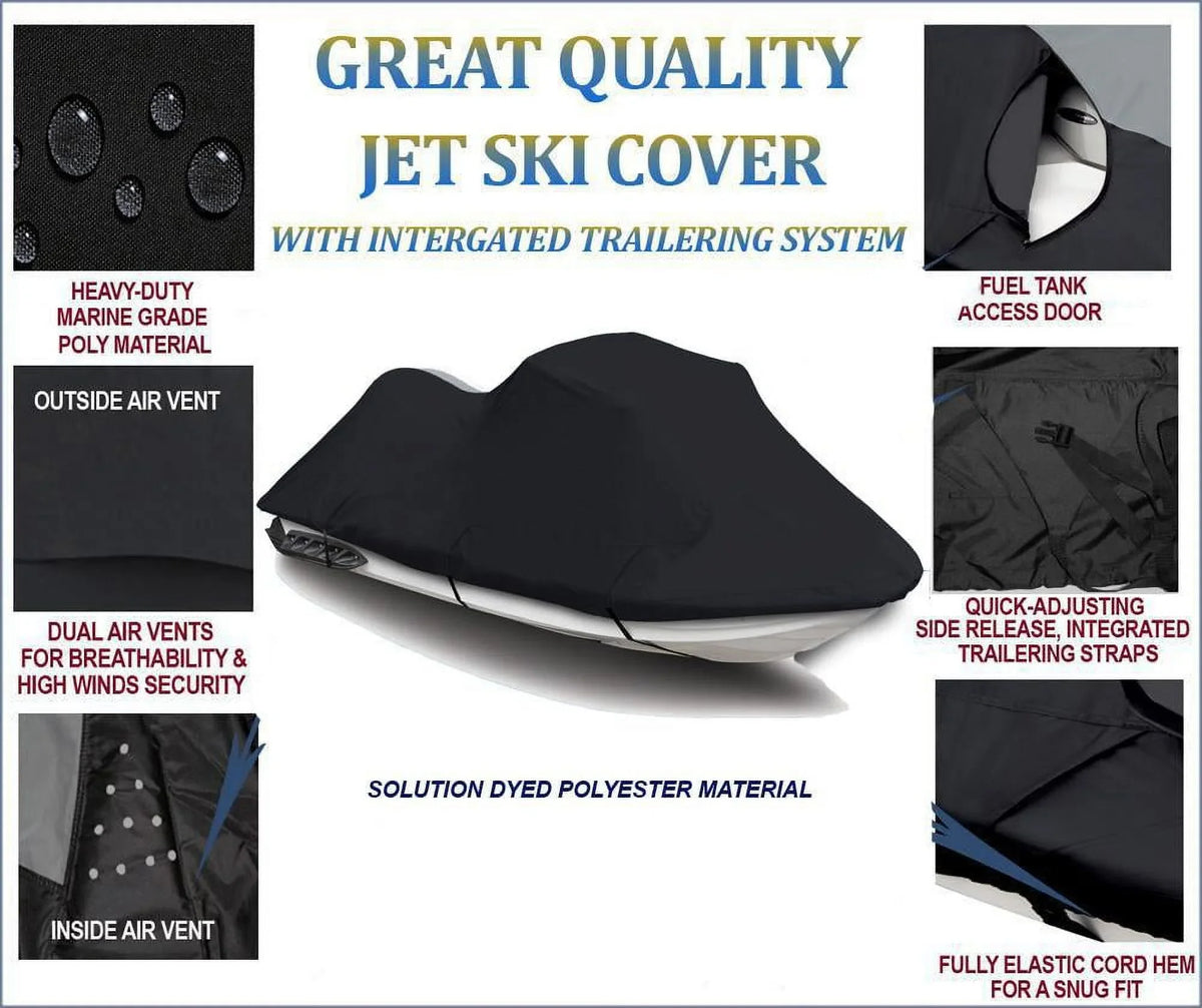 JetSki 600 for 2011 GTX DENIER Doo Ski Jet Sea Cover Bombardier Cover iS BLACK Sea-Doo Watercraft PWC Compatible 260