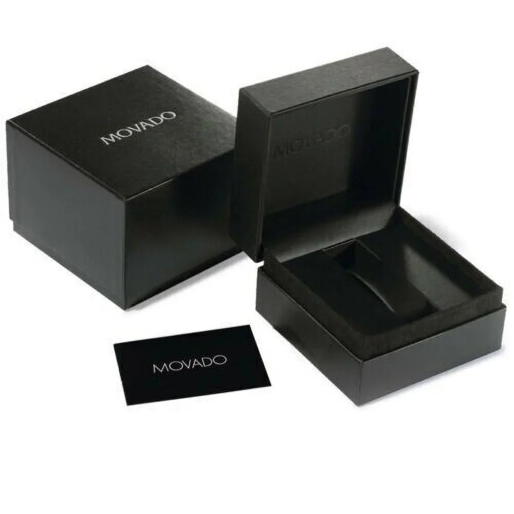STAINLESS STEEL ESPERANZA MENS BLACK TWO MOVADO TONE 0606962 DIAL WATCH