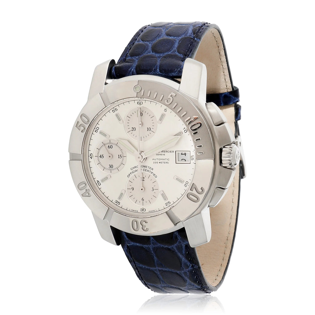 Mercier Pre-Owned 65366 Chrono & Stainless Baume Steel Capeland in Watch Men's