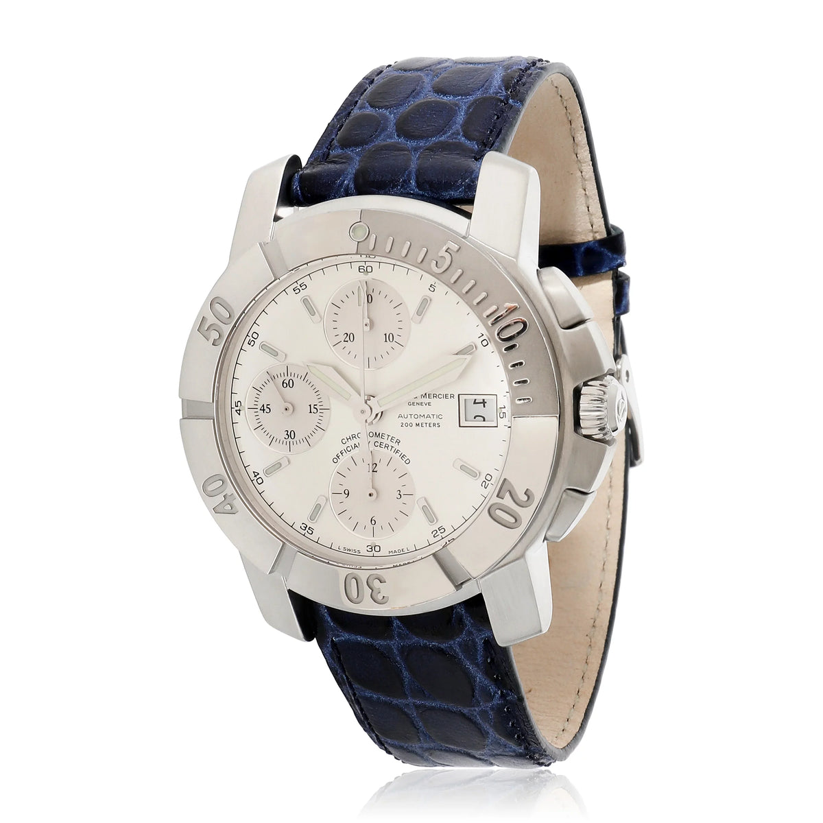 Mercier Pre-Owned 65366 Chrono & Stainless Baume Steel Capeland in Watch Men's