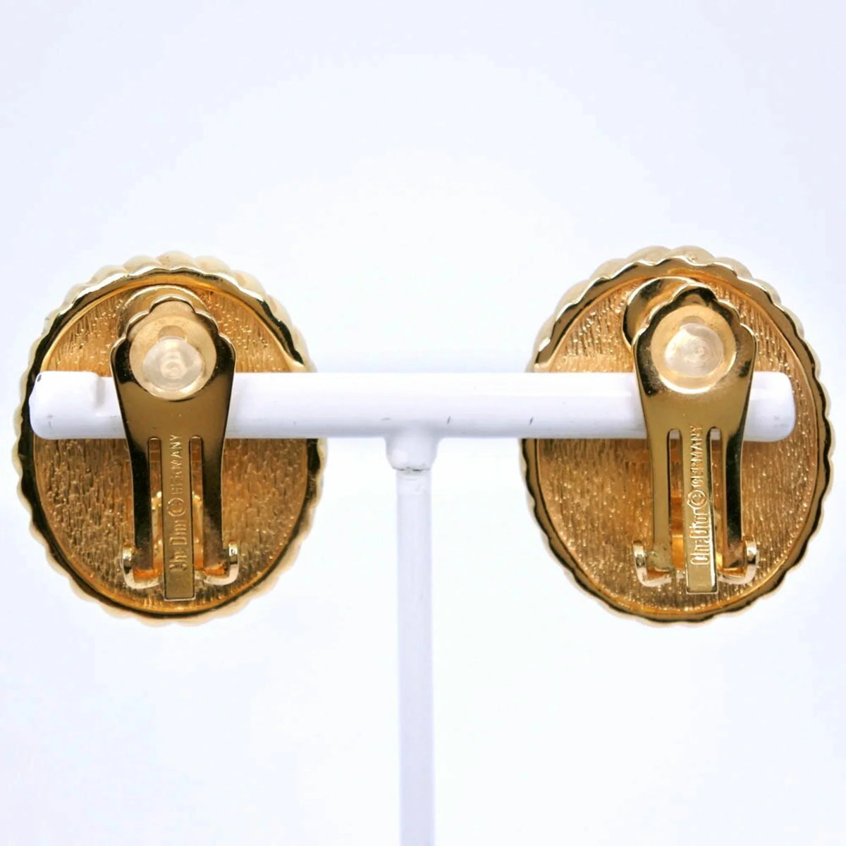 Christian Women's Earrings, Gold Germany, in Blue, Approx. Made Dior (Good) 35.5g, Plated, Pre-Owned