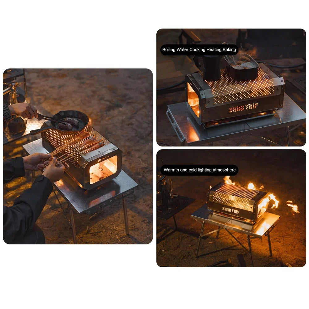 Stove Campfire Stainless for Steel Cooking Outdoors, ShineTrip Grill Heating