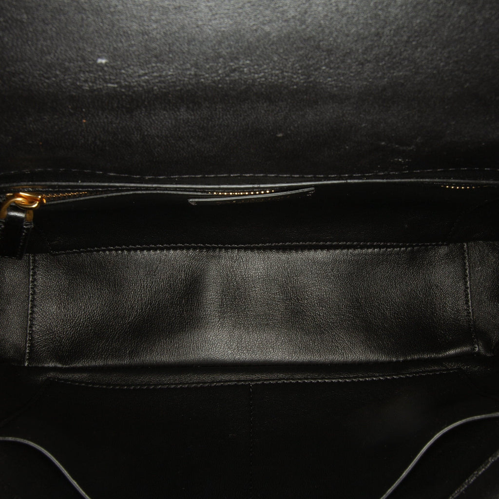 Roman Medium Stud Calf Satchel Valentino Leather Authenticated Pre-Owned Black (Good) Unisex