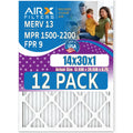 of AIR. by Pack 9 Made CLEAN 13 FILTERS 14x30x1 - FPR Filters Air 12 & Filter Comparable MPR - WICKED 1500 USA AIRX Rating, MERV in 2200 Furnace to