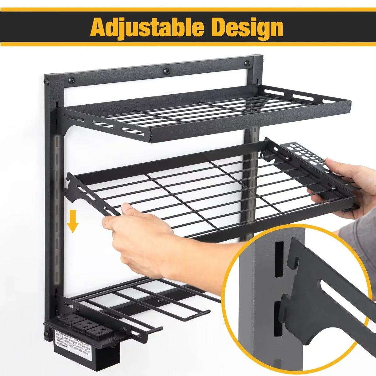 Layers Organization Storage Drill Mount Rack Workshop Organizer, 3 Tool Power and Charging with Power Tool Wall Organizer, COFIT Height Station, Tool for Holder Garage Adjustable Iron Tool