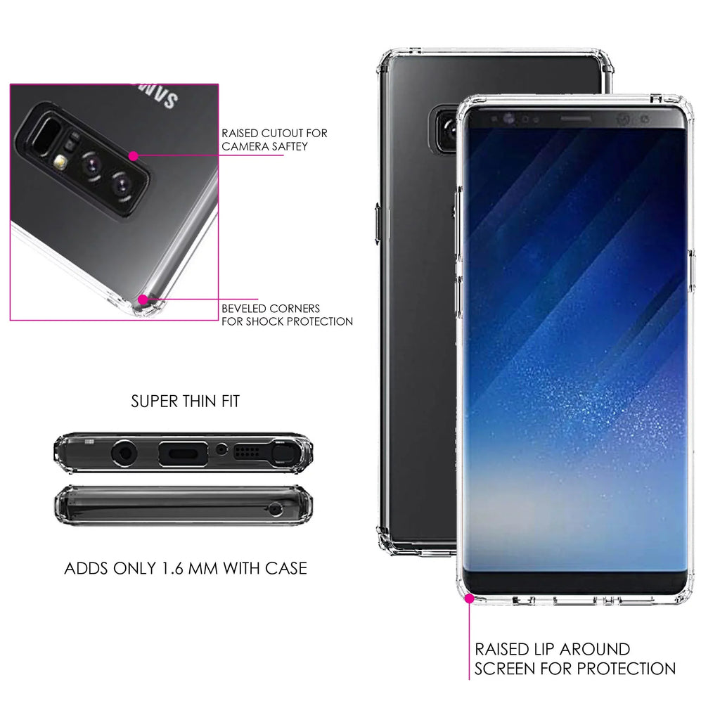 Acrylic Clear Protector - Case DistinctInk TPU Back, Moves Samsung Glass Bumper, Tempered for Screen - Hybrid Faith Galaxy Mountains Shockproof A 8 Can Note