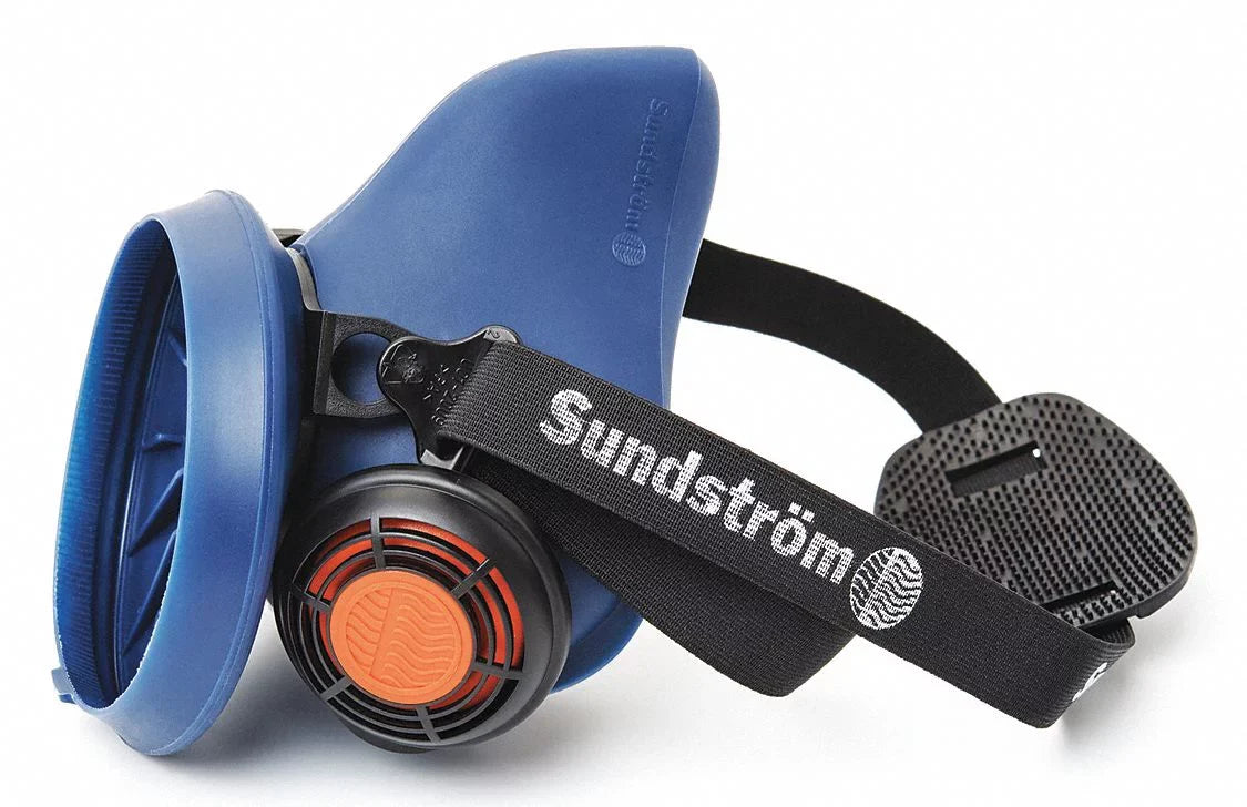 Safety Mask Half 100 M/L Respirator,Silicone,Blue SR Sundstrom